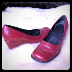 Nine West Leather Wedge Heels